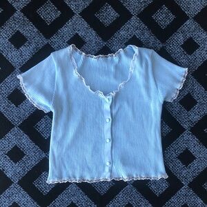 Kids Light Blue Button-Up Top